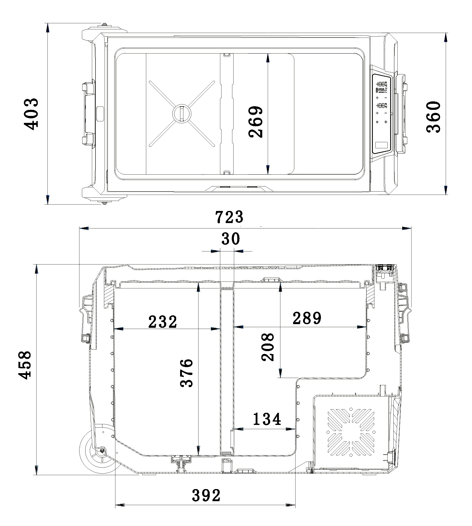 Chladící box DUAL kompresor 50l 230/24/12V -20°C