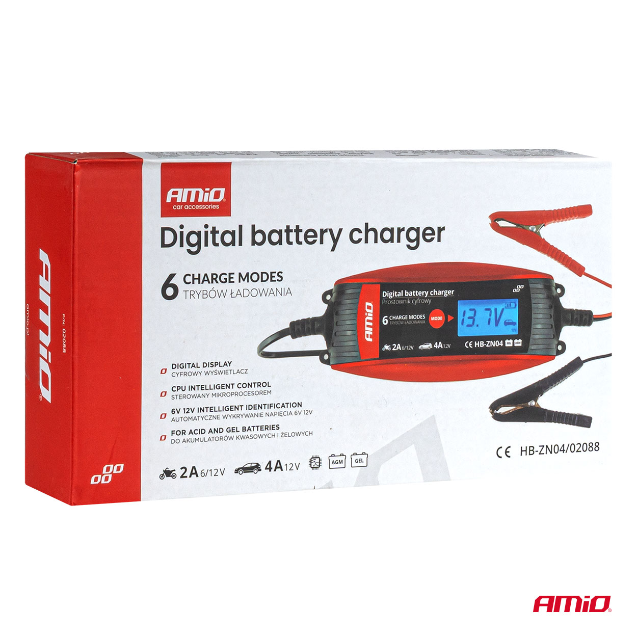 Digitální nabíječka auto / moto 6V/12V - 2A/4A - DVL DBC-4A AMiO