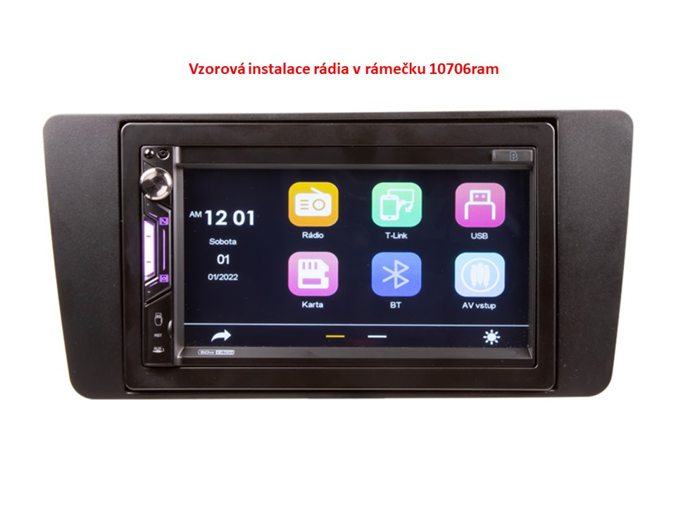 2DIN autorádio s 6,9" LCD, Carplay, Android Auto, Bluetooth, USB, microSD, multicolor