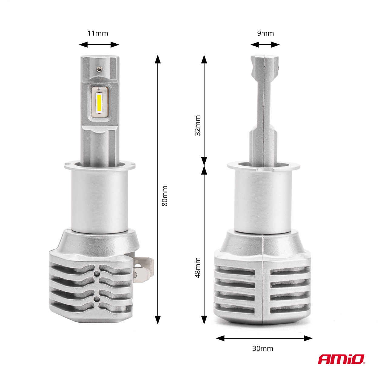 LED žárovky H3, X1 Series, bílé 6500K | 4400 LM, 2 ks AMIO