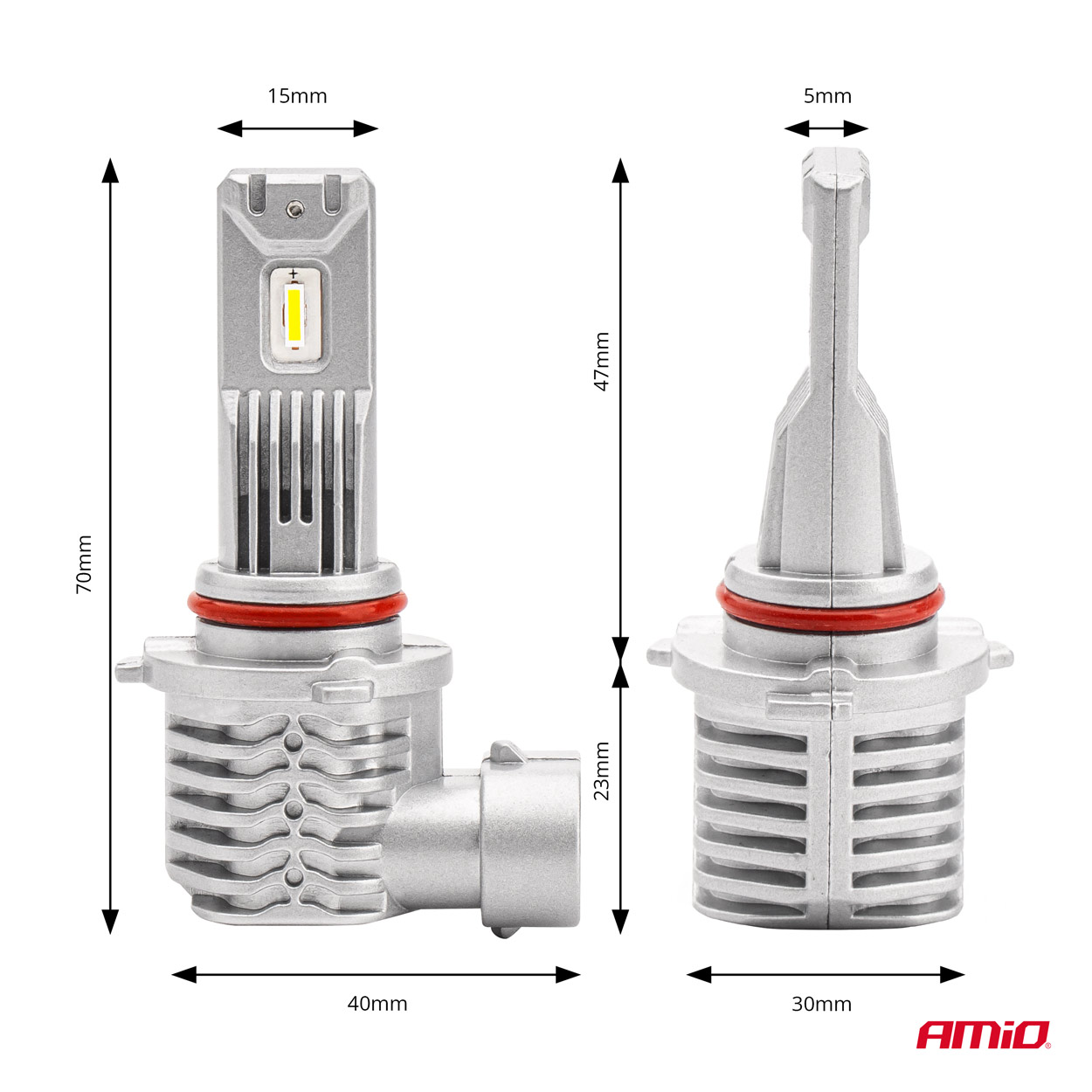 LED žárovky HB4 AMIO LED X1 Series, bílé 6500K | 4400 LM, 2 ks
