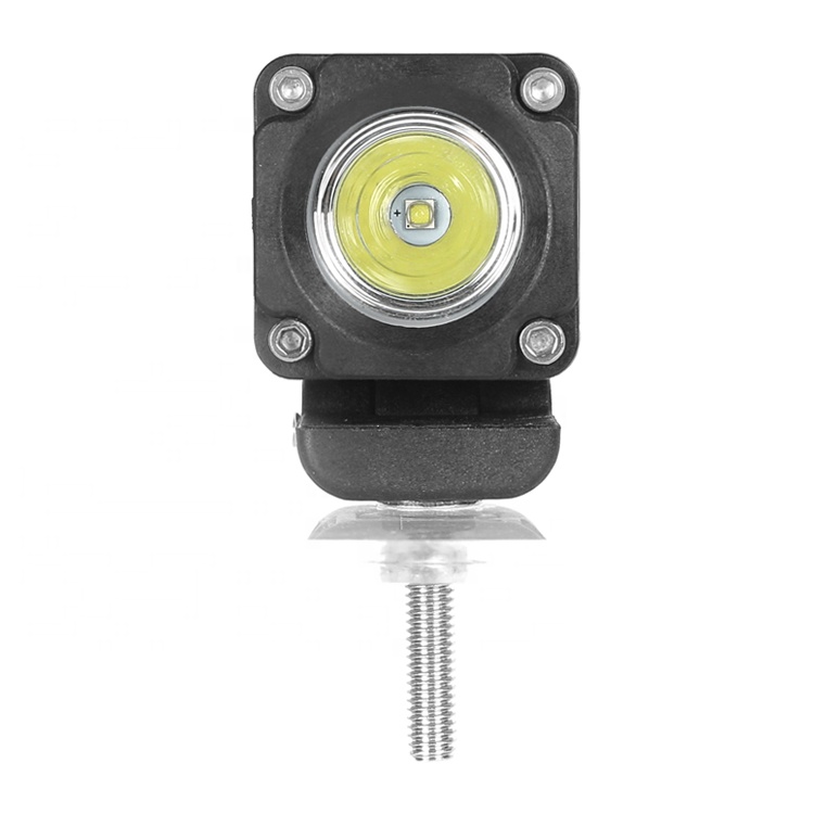LED světlo mini čtvercové, 1x10W, 36x36mm, bodový paprsek, ECE R10