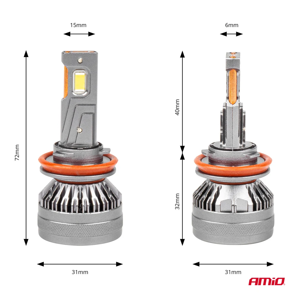 LED žárovky H8 | H9 | H11 Full Canbus 4500 LM, 2KS AMiO