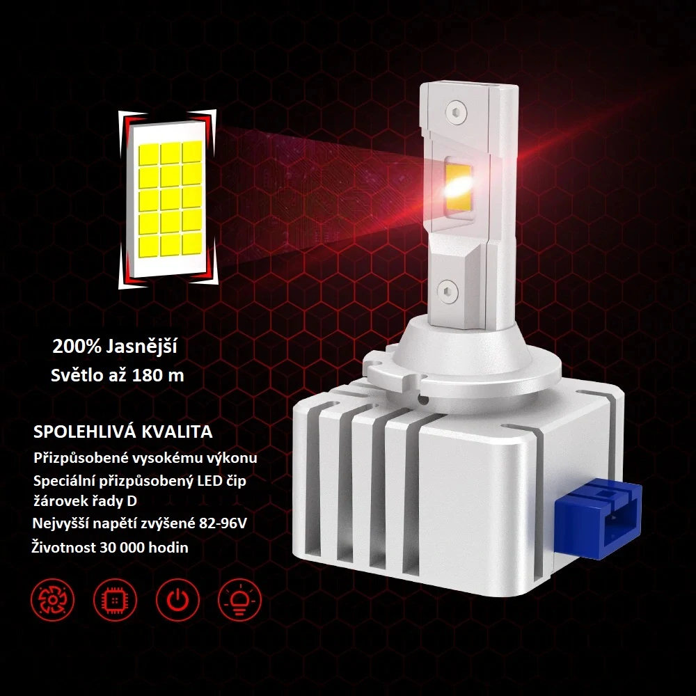 LED ŽÁROVKY D8S/D8R CAN-BUS, bílá, 9000LM, 2 ks