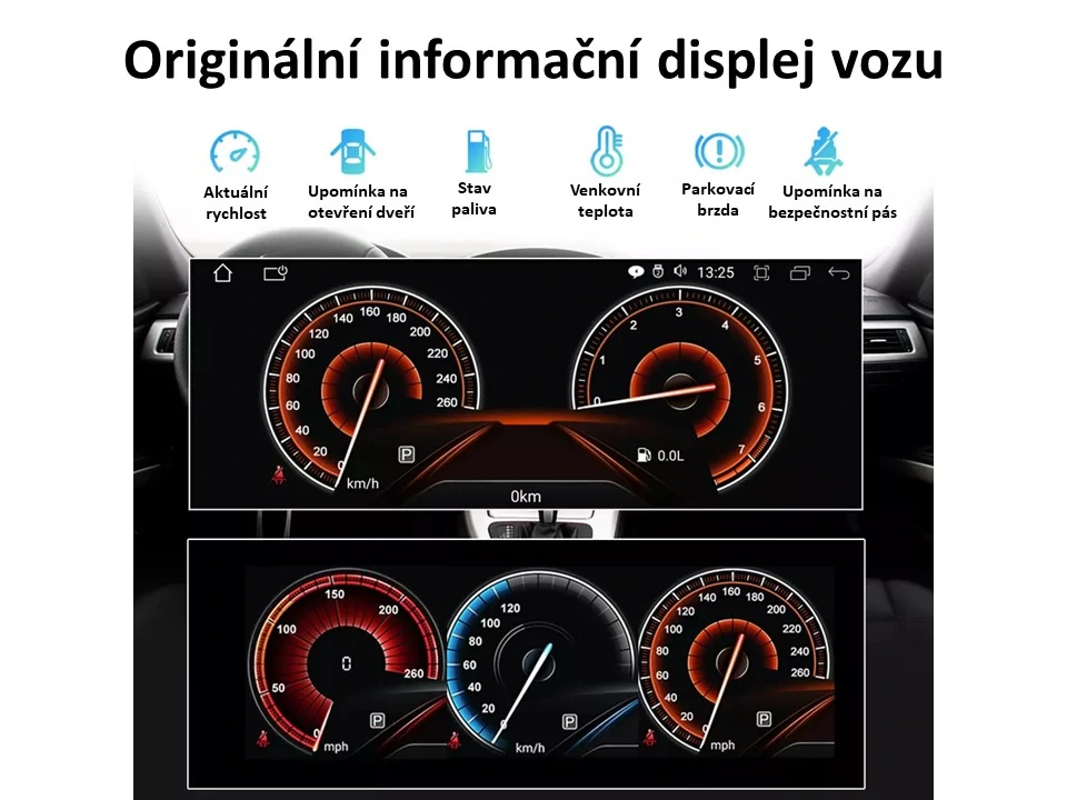 Multimediální monitor pro BMW E60, 61, 62, 63 / E90, 91 s 8,8" LCD, Android 11.0, WI-FI, GPS, Carpla