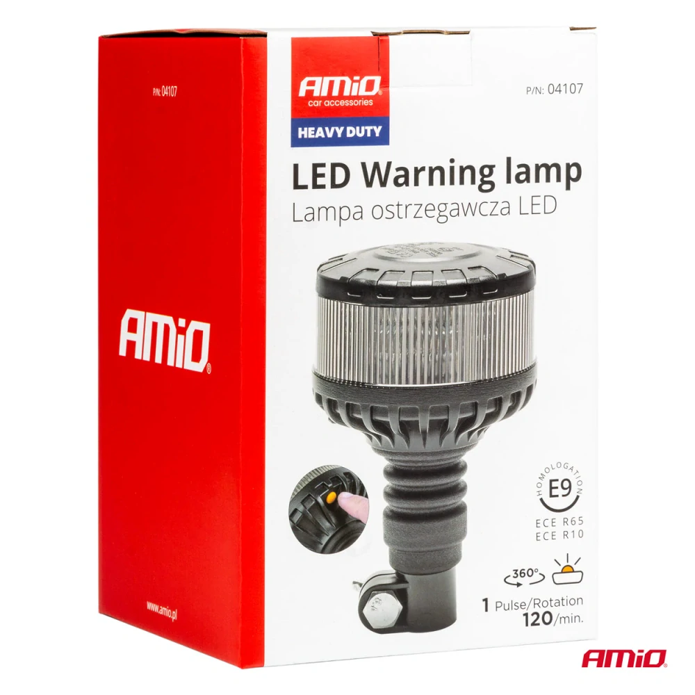 LED výstražný maják W28P 12V 24V AMiO-04107