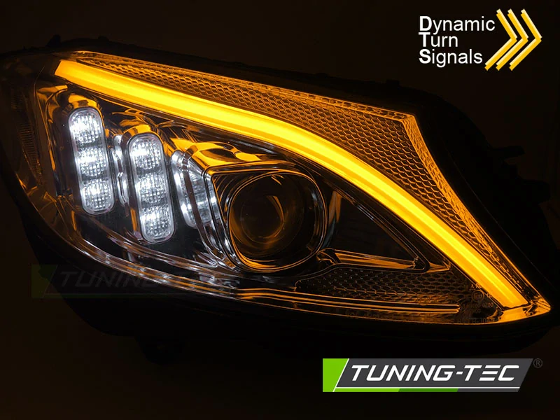 MERCEDES W205 14-18 - přední chromová světla TUBE LED