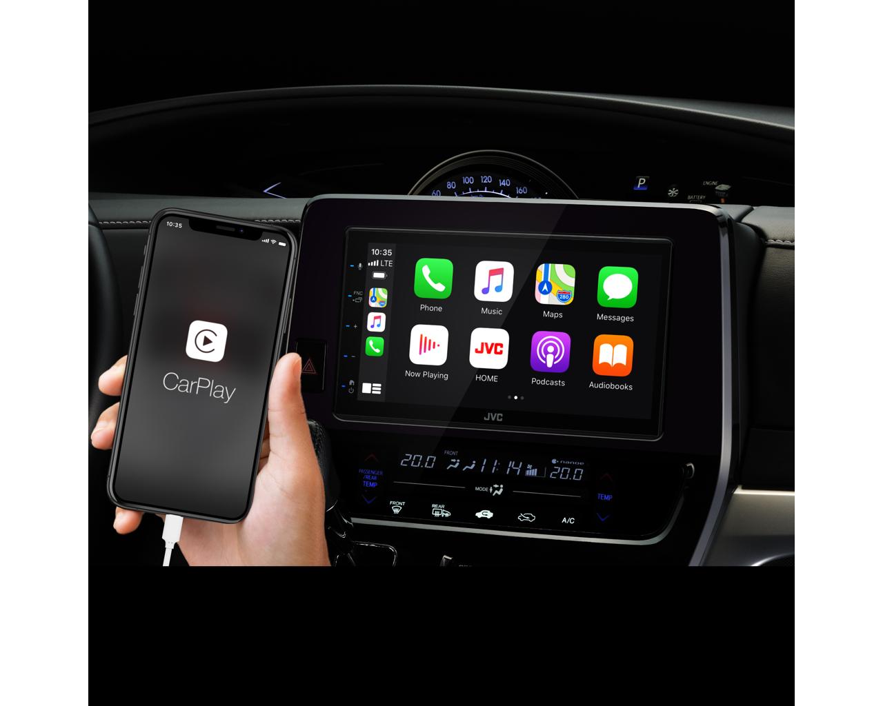 JVC 2DIN DAB+ / FM autorádio/6,8" displej/USB/AUX/Bluetooth/Apple CarPlay / Android Auto