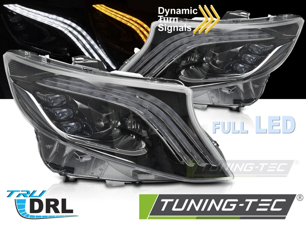 Přední FULL LED světla SEQ DRL Mercedes V-Class / Vito W447 2014-2023