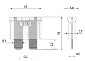 Pojistka nožová 20A, 10 ks