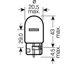 OSRAM 12V W21W (W3x16d) 21W standard (1ks)