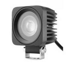 LED 1x10W světlo na mot./prac.světlo hranaté 10-30V, bodový paprsek