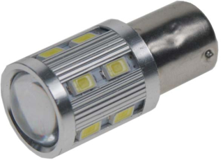 BAU15S bílá, 12SMD Samsung + 3W Osram 10-30V