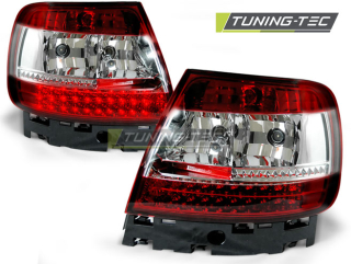 ZADNÍ SVĚTLA, LAMPY LED AUDI A4, 1995-2000, SEDAN, ČIRÉ, ČERVENÉ