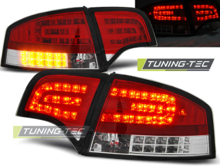 ZADNÍ SVĚTLA, LAMPY LED AUDI A4, 2005-2008, SEDAN, ČIRÉ, ČERVENÉ