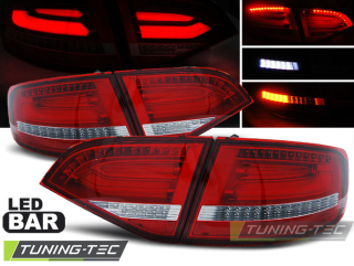 Zadní světla Audi A4 B8 08-11 Avant - červená/krystal LED BAR