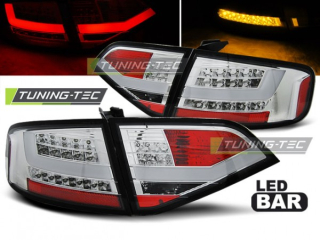 ZADNÍ SVĚTLA, SVĚTLOMETY, LAMPY AUDI A4 B8 SEDAN, 2008-2011, LED BAR, CHROM
