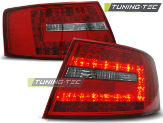 ZADNÍ SVĚTLA, LAMPY LED AUDI A6, 2004-2008, SEDAN, ČIRÉ, ČERVENÉ 6PIN