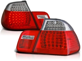 Zadní světla, lampy LED BMW E46, 1998-2001, sedan, čiré, červené