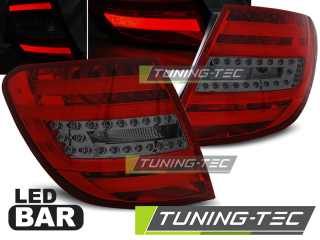 Zadní světla Mercedes Benz W204 C-Klasse combi 07-10 - červená/kouřová LED BAR