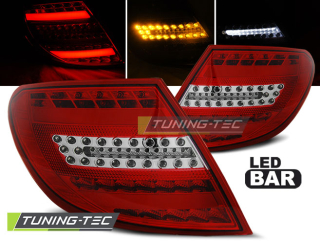 Zadní světla Mercedes Benz W204 C-Klasse 07-10 - krystal/červené LED