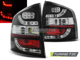 ZADNÍ SVĚTLOMETY, LAMPY LED ŠKODA OCTAVIA 2 COMBI, 2004-2013, ČIRÉ, ČERNÉ BLACK