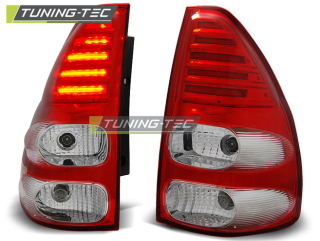 Zadní světla Toyota Land Cruiser 120 03-09 - krystal/červené LED