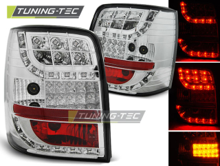 ZADNÍ SVĚTLA, LAMPY LED VOLKSWAGEN PASSAT 3BG COMBI, 2001-2004, ČIRÉ, CHROM S LED BLINKREM