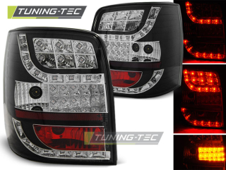 ZADNÍ SVĚTLOMETY, SVĚTLA, LAMPY LED VOLKSWAGEN PASSAT B5 3B COMBI, 1997-2000, ČIRÉ, ČERNÉ BLACK S LED BLINKREM