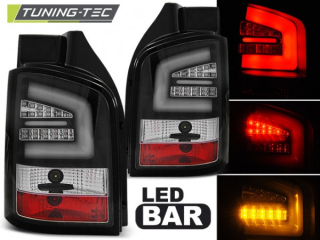 ZADNÍ SVĚTLOMETY, SVĚTLA, LAMPY LED VOLKSWAGEN T5, 2003-2009, ČIRÉ, ČERNÉ BLACK