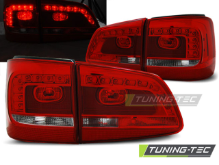 Zadní světla VW Touran 08.10+ - červené/krystal LED