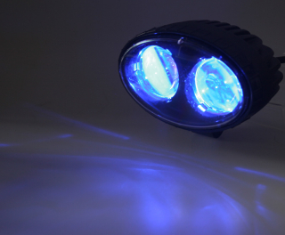 PROFI LED výstražné bodové světlo 10-80V 2x4W modré 143x122mm