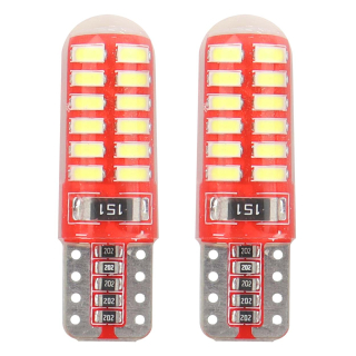 LED žárovky W5W T10 AMIO CAN-BUS 24 SMD LED, bílé 6000K, 2 ks
