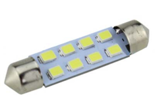 LED žárovka 12V s paticí sufit (42mm), 8LED/2835SMD