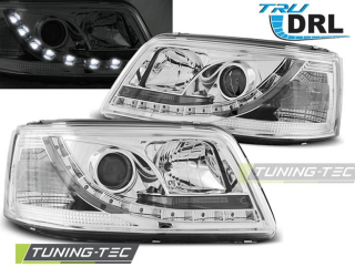 Přední světla s LED denními světly VW T5 03-09 chrom