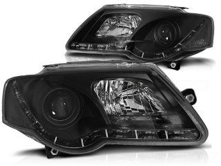 Přední světla s LED denními světly VW Passat 3C 05-10 černá