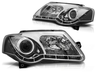 Přední světla s LED denními světly VW Passat 3C 05-10 chrom