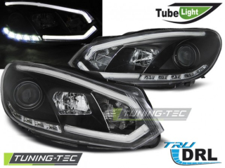 Přední světla s LED denními světly, Tube Lights VW Golf VI/6 08-12 černá