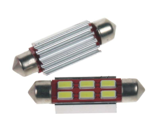 LED žárovka 24V s paticí sufit (41mm), 6LED/5730SMD s chladičem