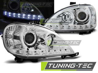 Přední světla čirá s LED Mercedes-Benz M W163 01-05 chrom