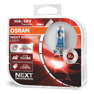 Žárovky H4 Osram Night Breaker Laser NEXT GENERATION +150% (DUO BOX 2 ks)