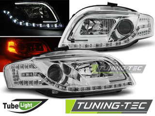 Přední světla LED TubeLights,LED blinkr AUDI A4 B7 04-08 chrom