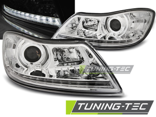 Přední světla s LED Škoda Octavia II 09-12 chrom