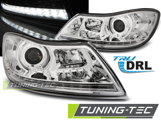 Přední světla s LED denními světly Škoda Octavia II 09-12 chrom