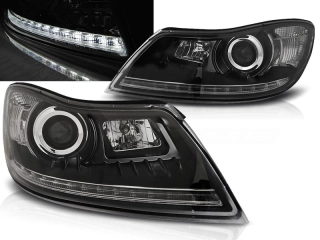 Přední světlomety, světla, lampy Škoda Octavia 2 II, 2009-2012, facelift, LED light, černé black