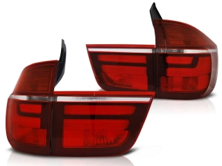 Zadní světla BMW X5 E70 07-10 - červený/krystal LED BAR