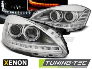 PŘEDNÍ SVĚTLA, LAMPY MERCEDES W221, S CLASSE, 2005-2009 LED DAYLIGHT, AFS, XENON, CHROM
