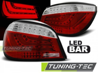 ZADNÍ SVĚTLA, LAMPY BMW E60, 2007-2009, LED BAR, ČERVENÉ, BÍLÉ