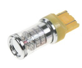 TURBO LED 12-24V s paticí T20 (7443), 48W oranžová