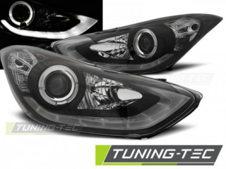 Světla přední HYUNDAI ELANTRA 11.10- BLACK DAYLIGHT LED